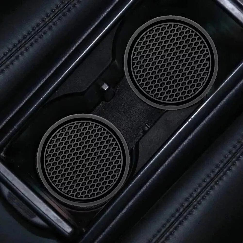 2pcs Cup Holder Pad Coaster Rubber Mat For Land Rover Velar Range Rover Evoque.