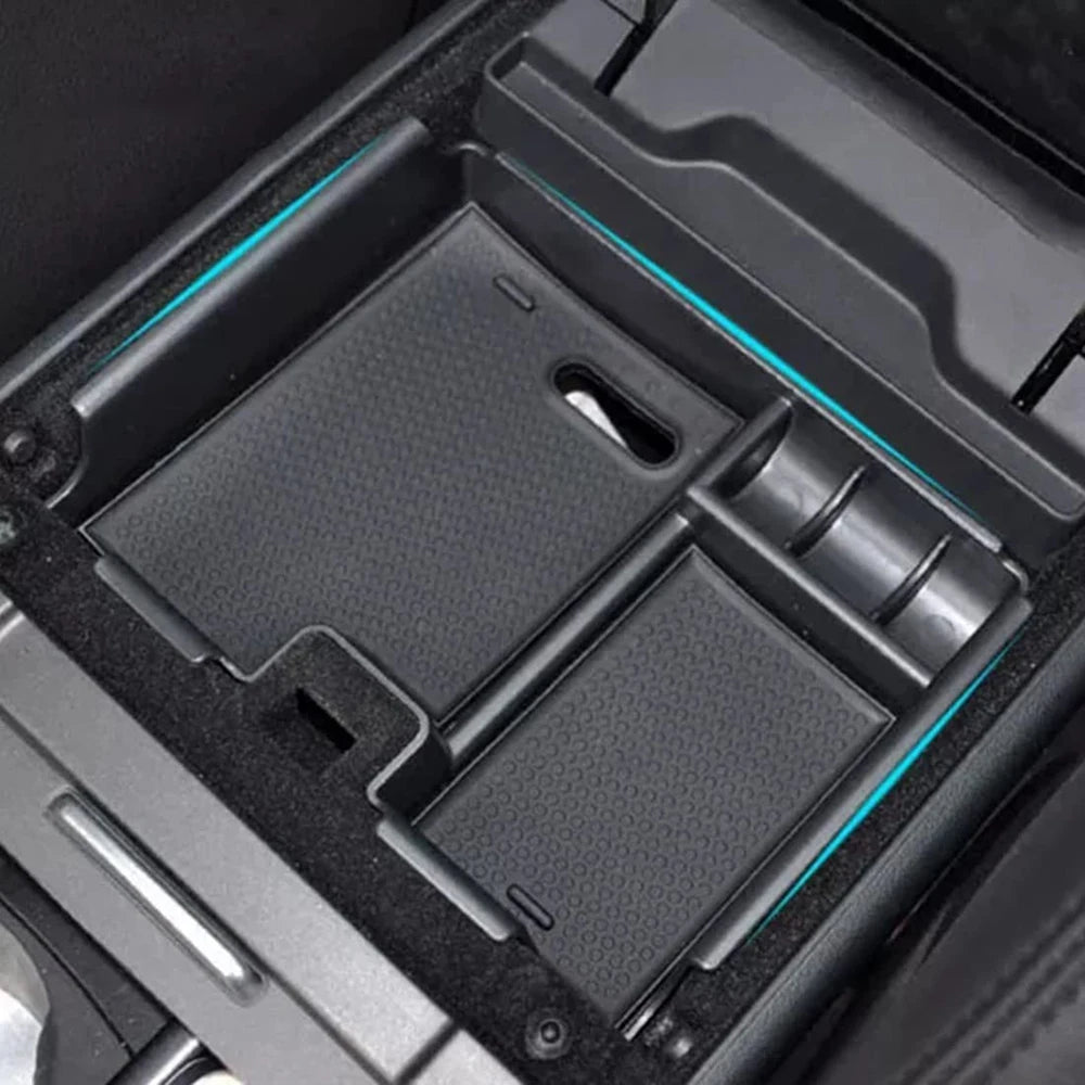 Center Console Organiser Tray Armrest Storage Box For Land Rover Range Rover Evoque 2011-2015.