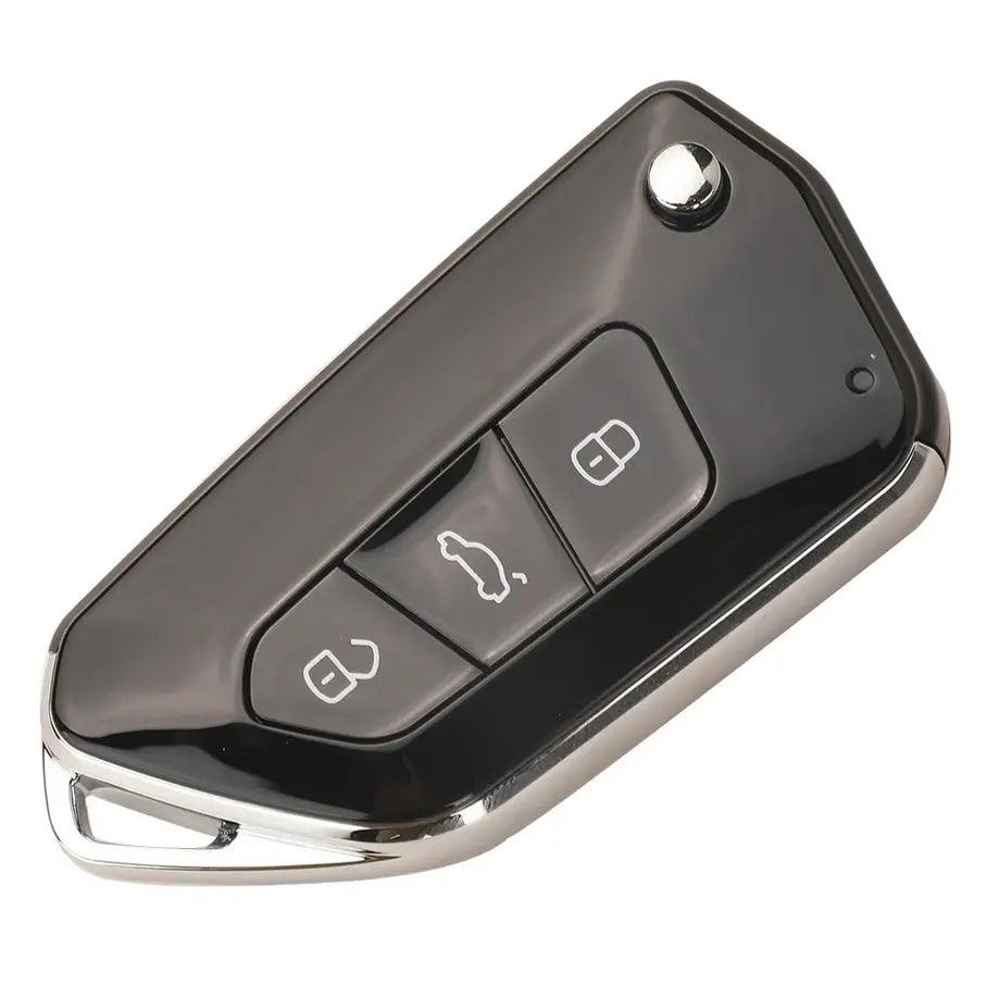 VOLKSWAGEN AUDI SKODA SEAT Remote Flip Key Shell Case 3 Button HU66 New Style.