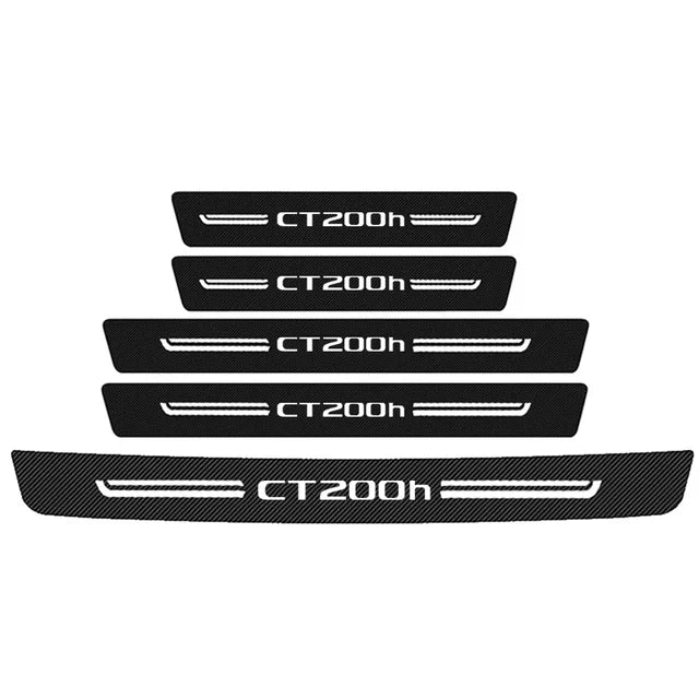 LEXUS CT200h 5PCs Carbon Fibre Door and Boot Sill Scuff Plate Protector