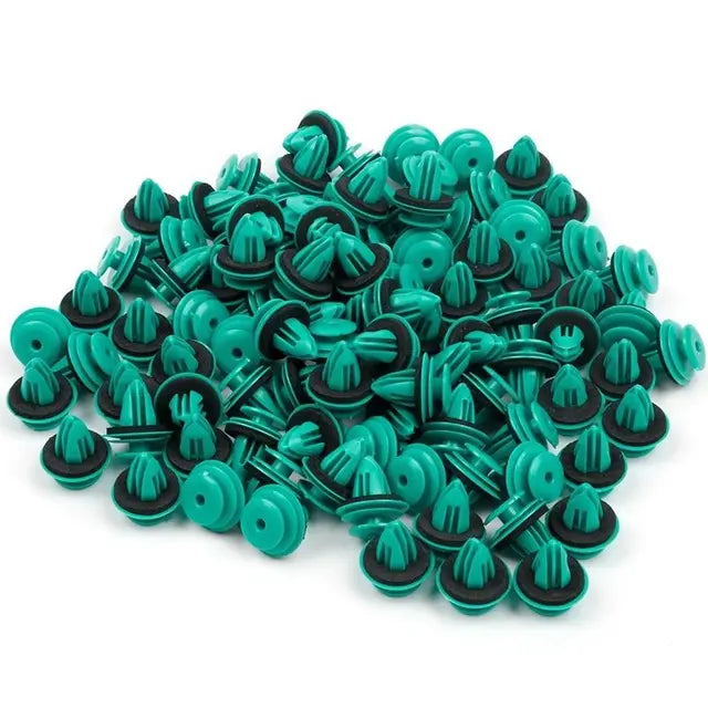 Car Fastener Clips Universal Door Trim Panel Clips - Green Colour 10 Pcs - OTOFIX KEYS