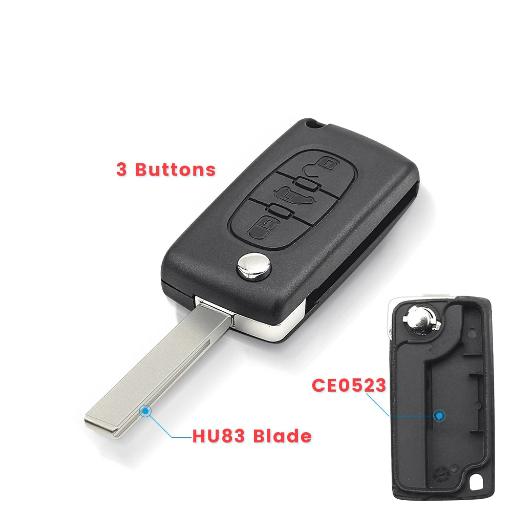 PEUGEOT CITROEN 3 Button CE0523 Key Fob Case VA2 / HU83 - OTOFIX KEYS