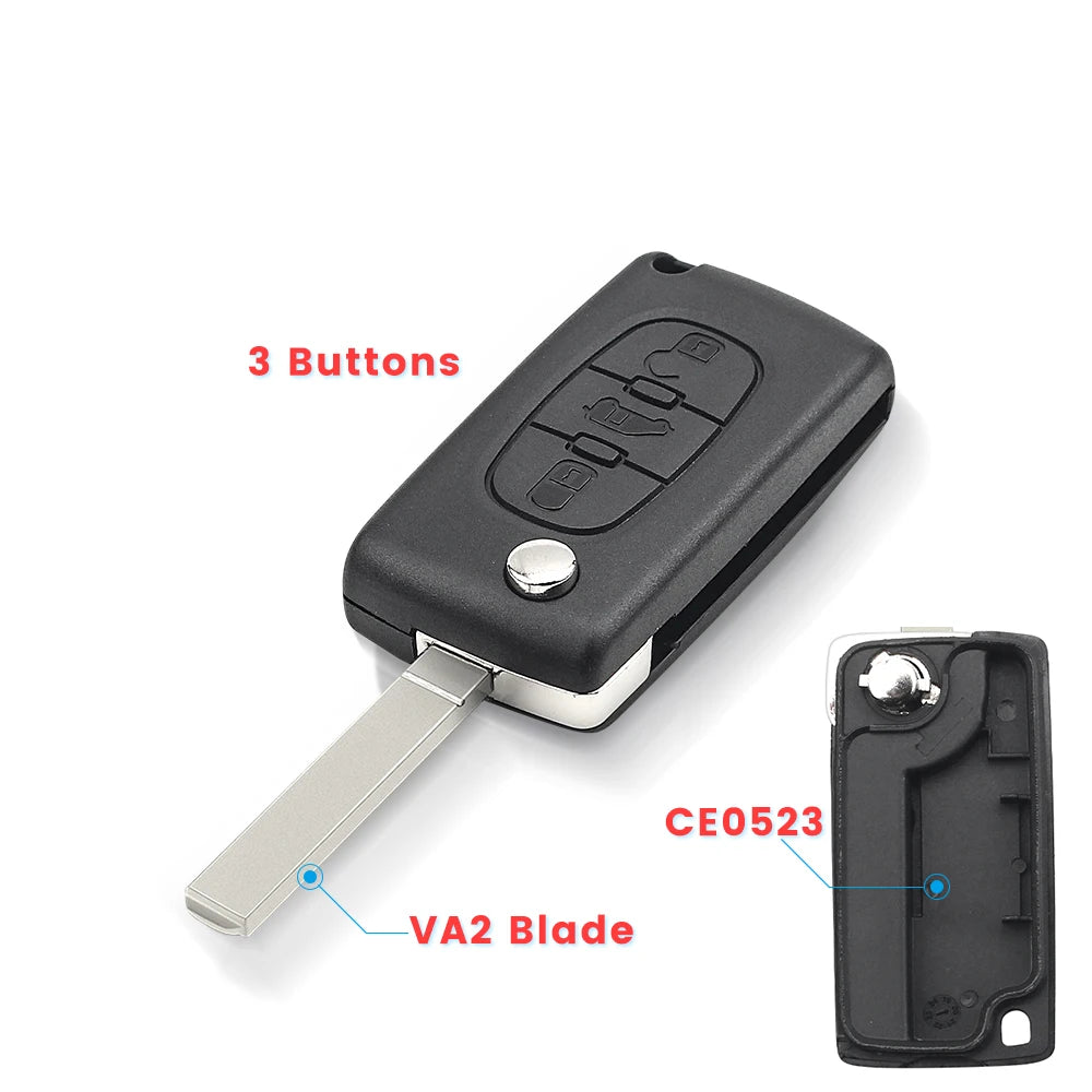 PEUGEOT CITROEN 3 Button CE0523 Key Fob Case VA2 / HU83 - OTOFIX KEYS