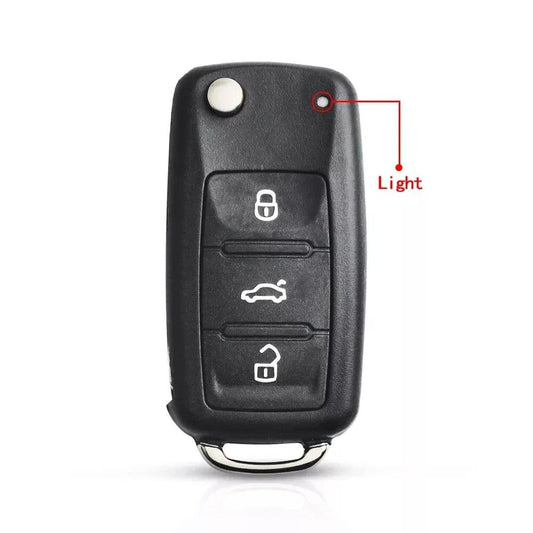 VOLKSWAGEN SEAT SKODA 3 Button Key Fob Top LED HU66.