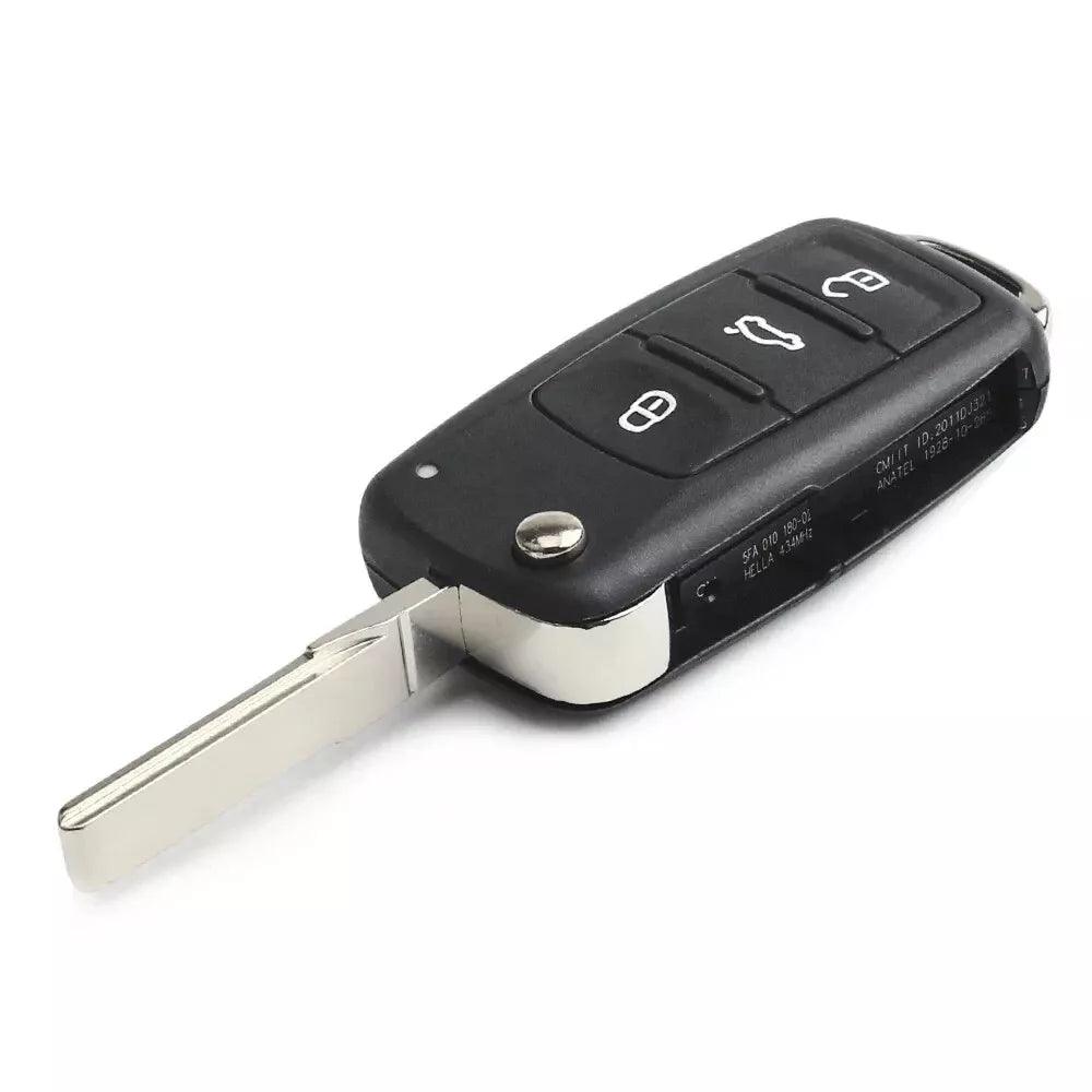 VOLKSWAGEN SEAT SKODA 3 Button Key Fob Top LED HU66.