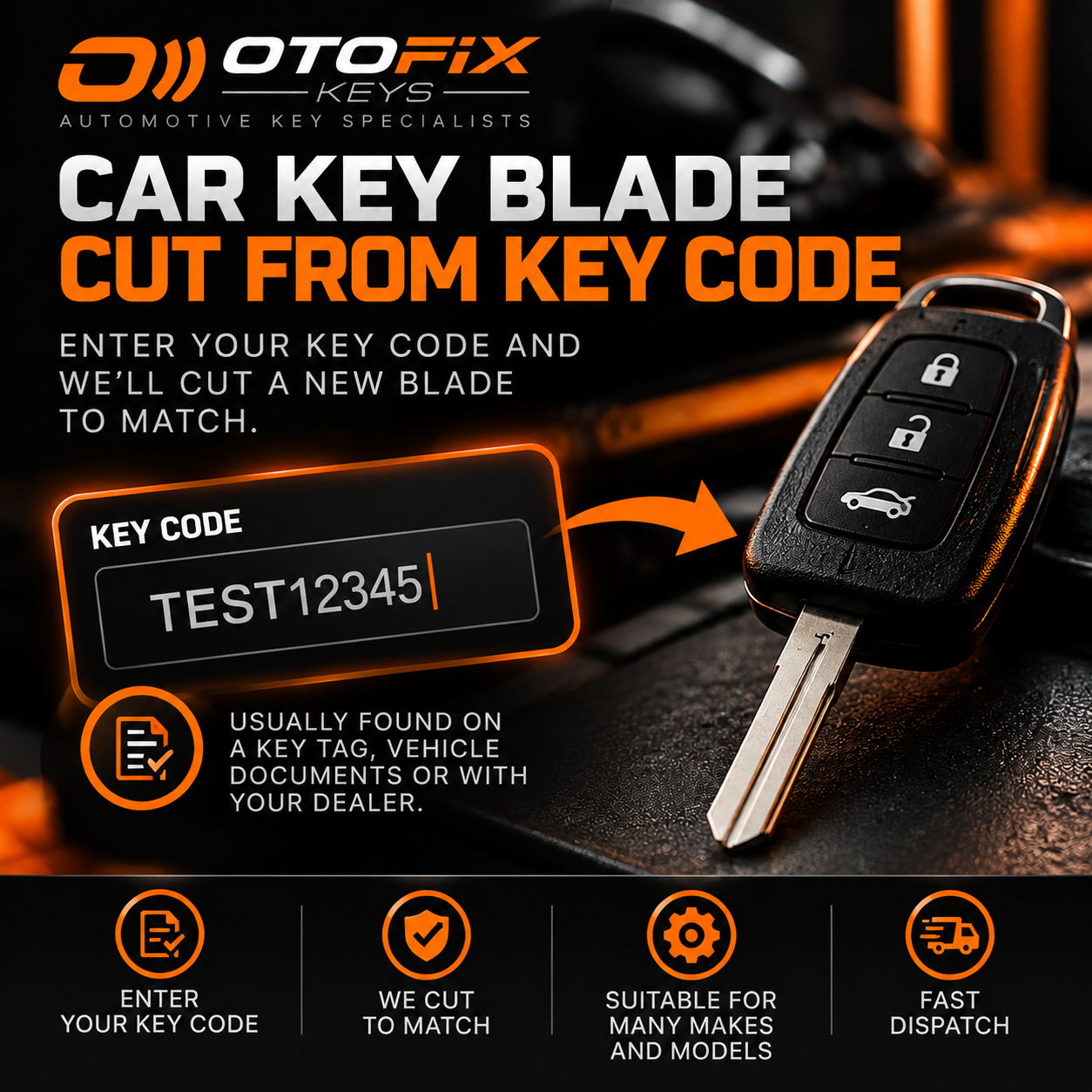Car Key Blade Cut From Key Code